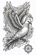 dove flying tattoo design idea