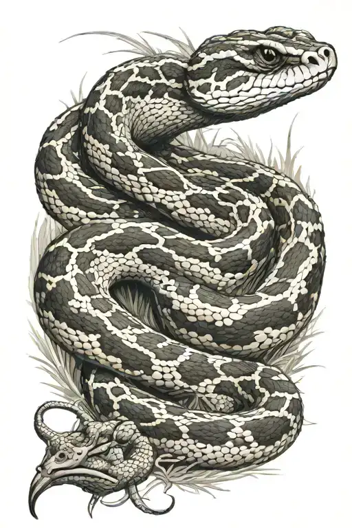 hyper realistic rattlesnake with landscape full sleeve tattoo design idea