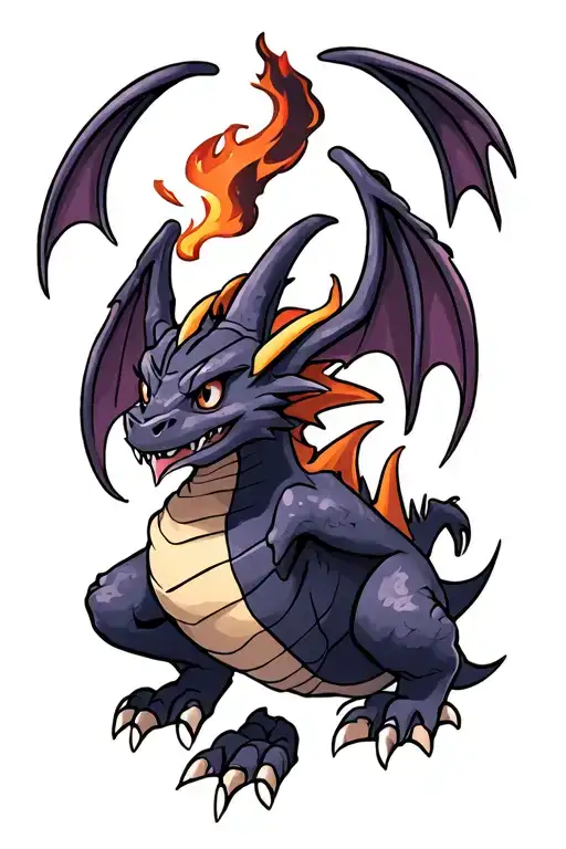 Fourth Wing toothless dragon tattoo design idea