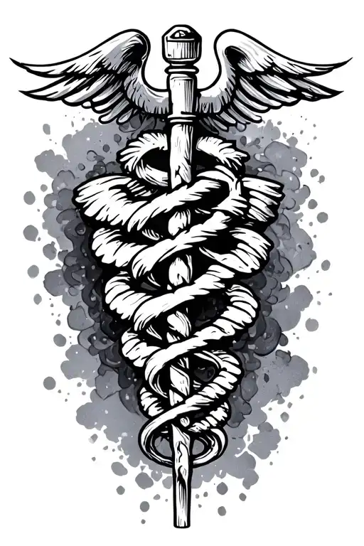 type 1 diabetes shows sadness and anxiety happy depression rod of asclepius tattoo design idea