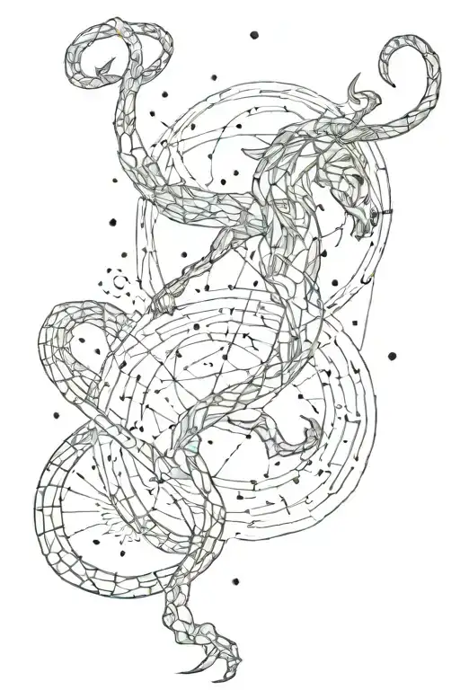 Capricorn constellation intertwined tattoo design idea