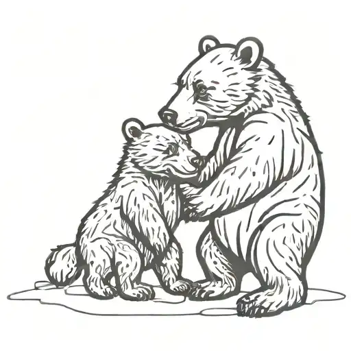 cool 2 bigger bears cool  1 little bear holding hands tattoo design idea