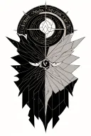 Law of equivalent exchange transmutation circle with references to Full Metal alchemist, death, scales, balance & life tattoo design idea