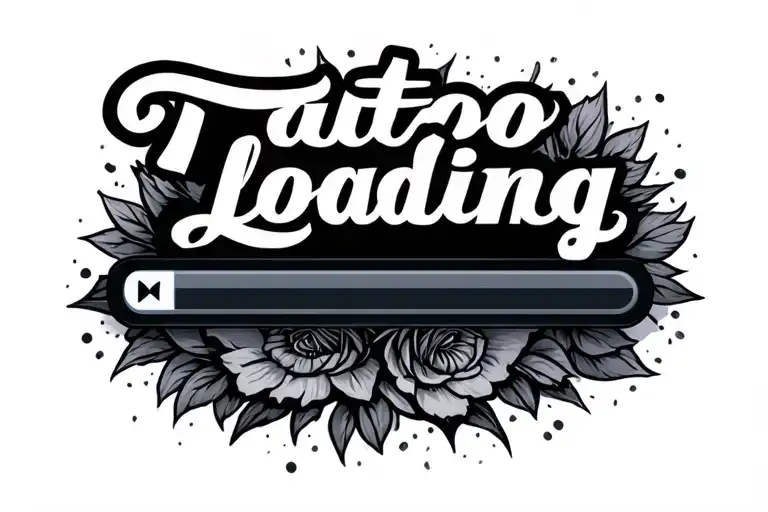 a loading bar with text above it saying "Tattoo loading" tattoo design idea