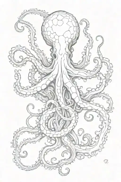 gothic coral reef with octopus tentacle tattoo design idea