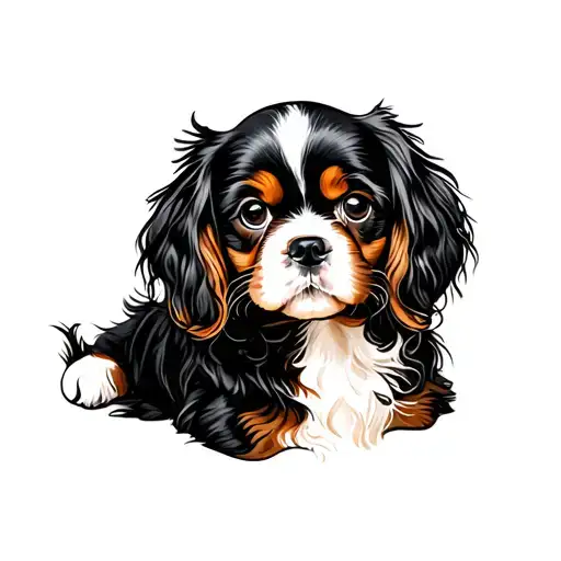 Cavalier King Charles Spaniel tattoo design idea