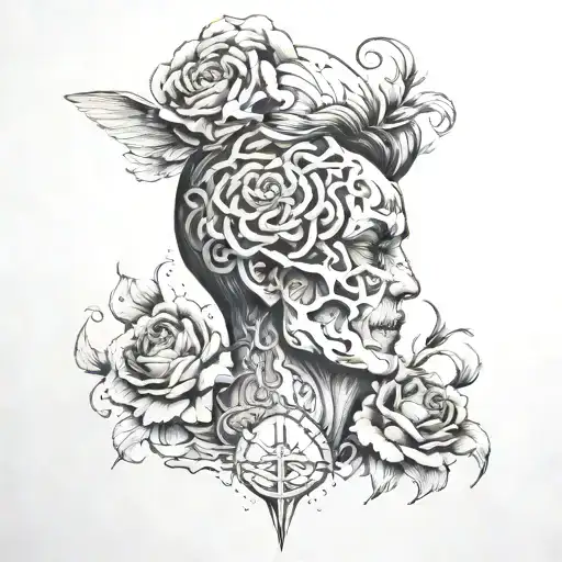 anxiety and overthinking tattoo design idea