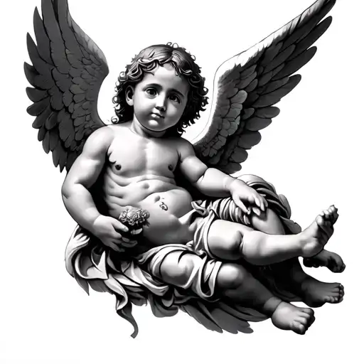 baby san michael archangel tattoo design idea