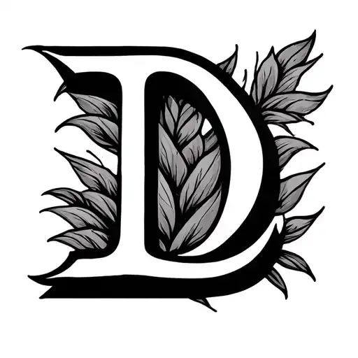 friendship symbol and letter d tattoo design idea