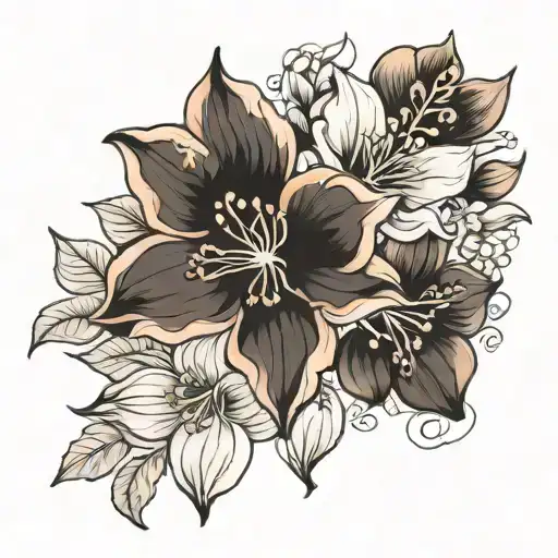 may birth flowers tattoo design idea