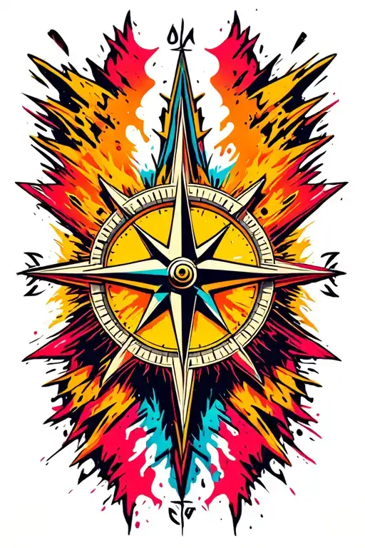 compass design tattoo design idea
