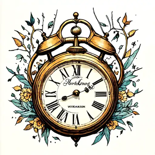 clock ticking vienna waits for you tattoo design idea