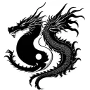 The two-headed dragon from Ying Yang symbol tattoo design idea