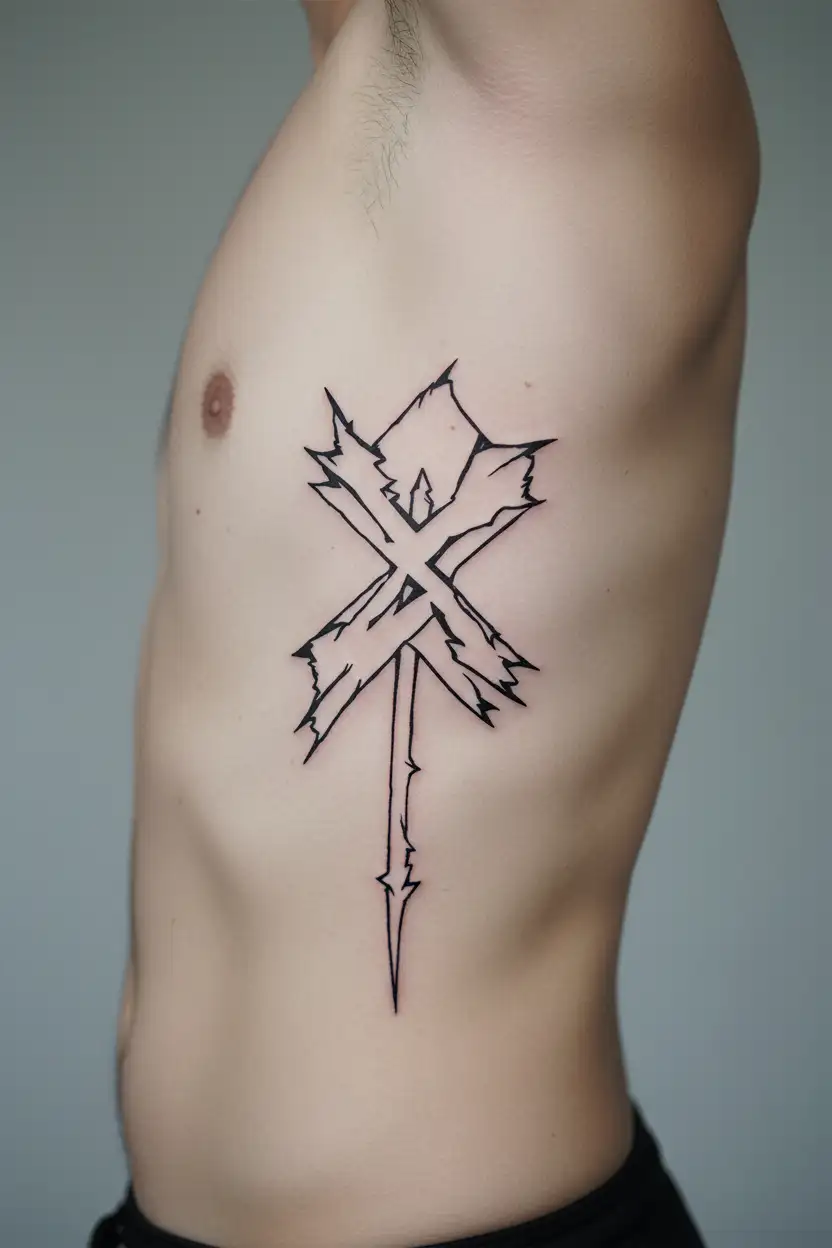 Rebel Flag torn skin tattoo design idea