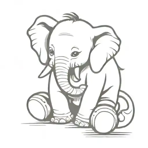 Muay Thai cute elephant in boxing gloves small tattoo tattoo design idea