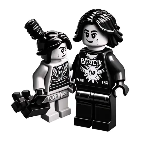 Lego bricks with Kiara Shianna and brock written in them  tattoo design idea