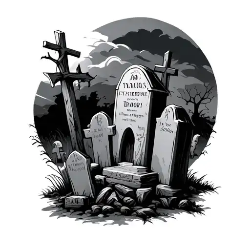 Graveyard tattoo design idea