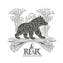 father daughter silhouette inside runic bear tattoo design idea