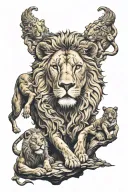 Daniel in the lions' den Unterarm tattoo design idea