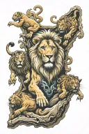 Daniel in the lions' den Unterarm tattoo design idea