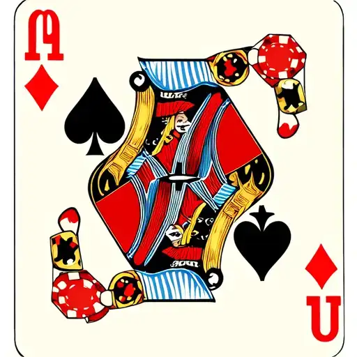 A Jack of diamonds playing card with a twist - incorporating elements of poker chips and dice tattoo design idea