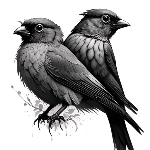 three birds tattoo design idea