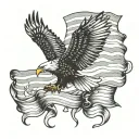 Bald Eagle and 1776 flag intertwined tattoo design idea