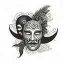 Happy Sad mask made tattoo design idea