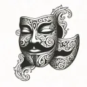 Happy Sad mask made tattoo design idea