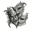 Happy Sad mask made tattoo design idea