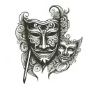 Happy Sad mask made tattoo design idea