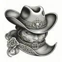 cowboy hat feminine with howdy underneath There tattoo design idea