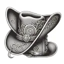 cowboy hat feminine with howdy underneath There tattoo design idea