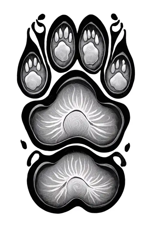 Fibonacci with dog paw print tattoo design idea