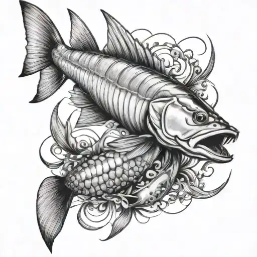 Tarpon, Snook, Lobster tattoo design idea