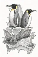emperor penguin on iceberg no background  tattoo design idea