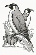emperor penguin on iceberg no background  tattoo design idea