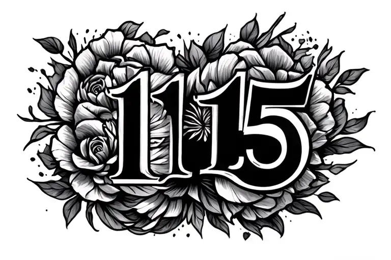 Generate an tattoo design with these days, remember numbers only: 15 november, 15 september , 11 october, 5 october tattoo design idea