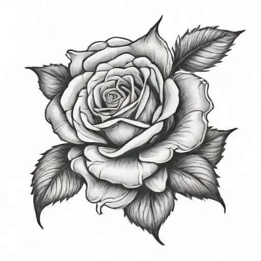 Dainty Rose tattoo design idea