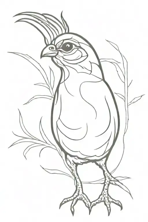 quail tattoo design idea