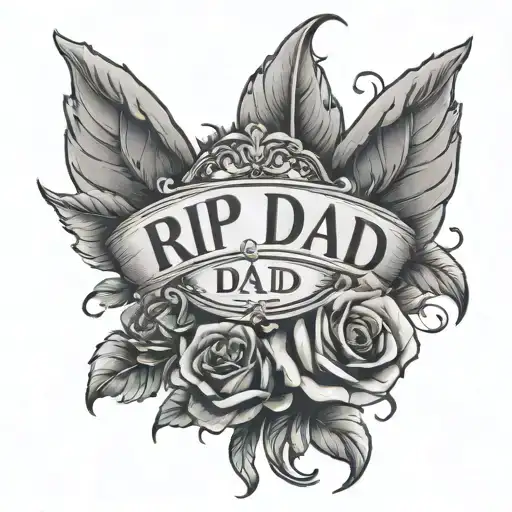 rip for dad  tattoo design idea