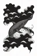  blue whale jumping tattoo design idea