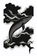  blue whale jumping tattoo design idea