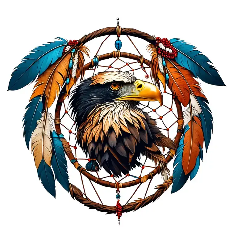 Dream catcher, eagle, Indian with feather jewelry, Viking, raven, runes, Viking ship tattoo design idea