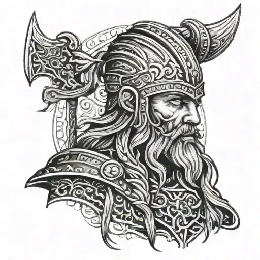 viking warrior tattoo design idea