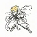naruto, ichigo, edward elric mixed together tattoo design idea