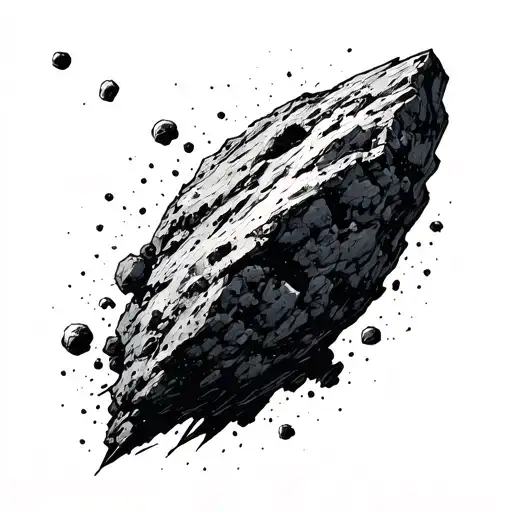 asteroid falling at angle tattoo design idea