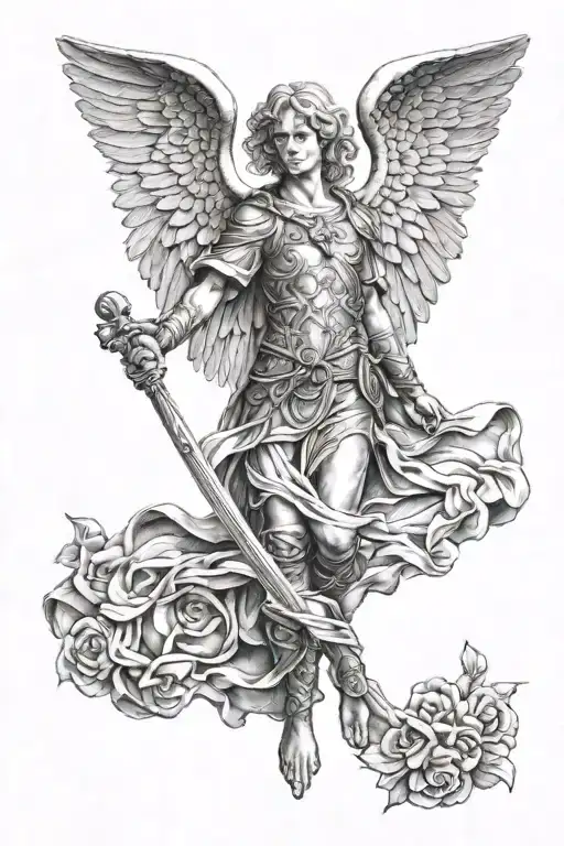 arch angel michael tattoo design idea