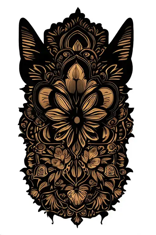 mandala, butterfly, date, orchids, birds, cat legs tattoo design idea