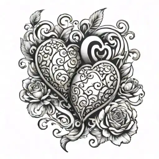 TUNIAH AND ONY FOrever love heart tattoo design idea